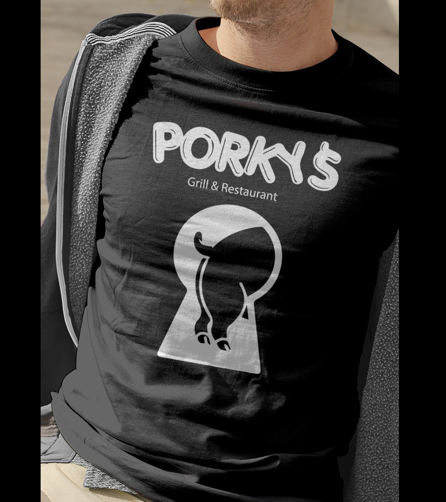 Porky's Grill And Restaurant Keyhole Pig T-Shirt