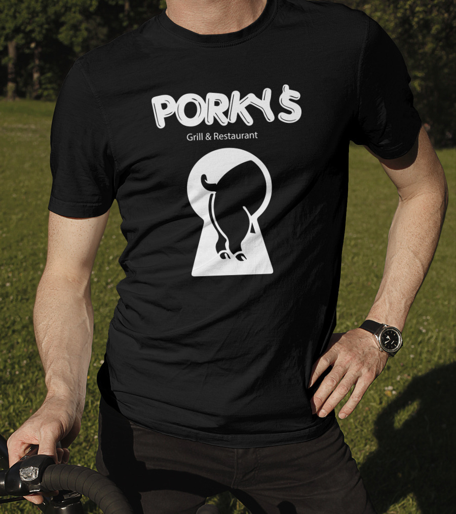 Porky's Grill And Restaurant Keyhole Pig T-Shirt