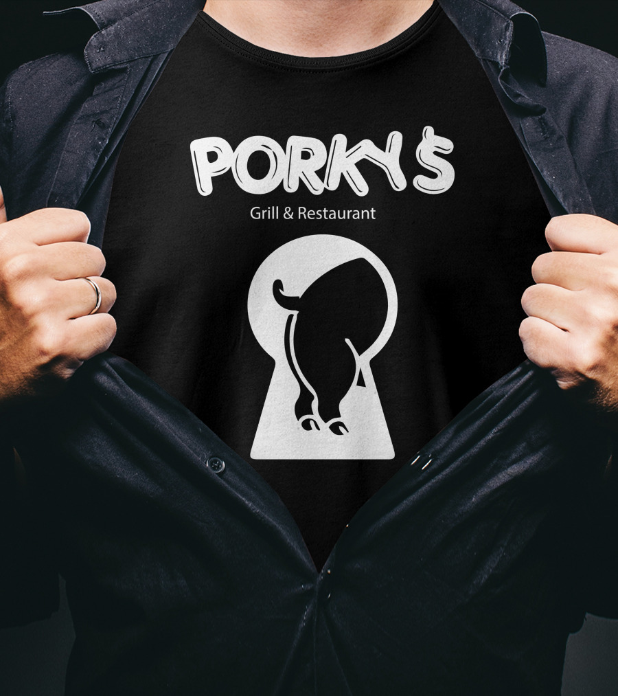 Porky's Grill And Restaurant Keyhole Pig T-Shirt