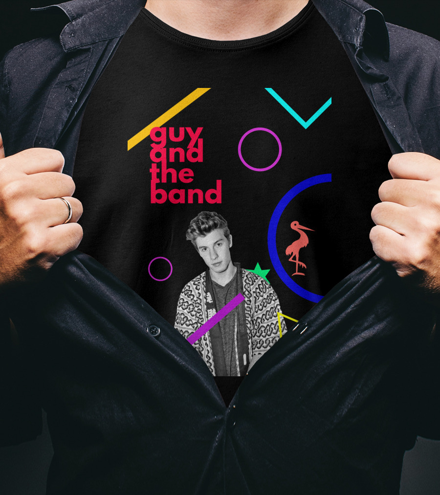 Guy And The Band Geometric Neon Elements T-Shirt