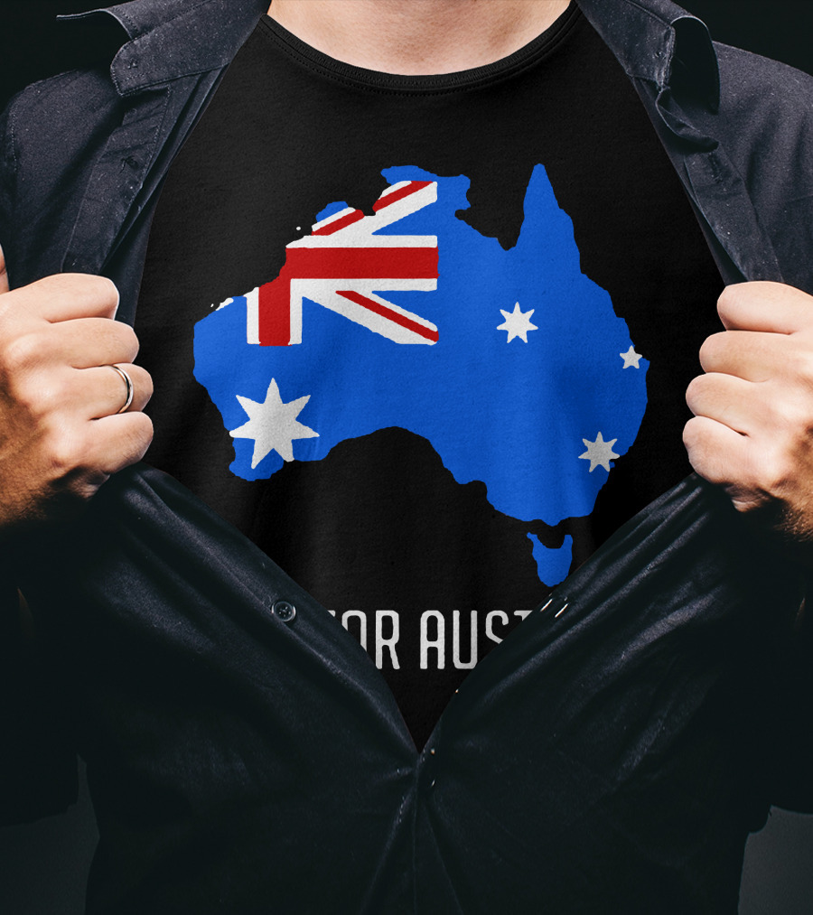 Pray For Australia Forest Fires Australia Map Flag Stars T-Shirt