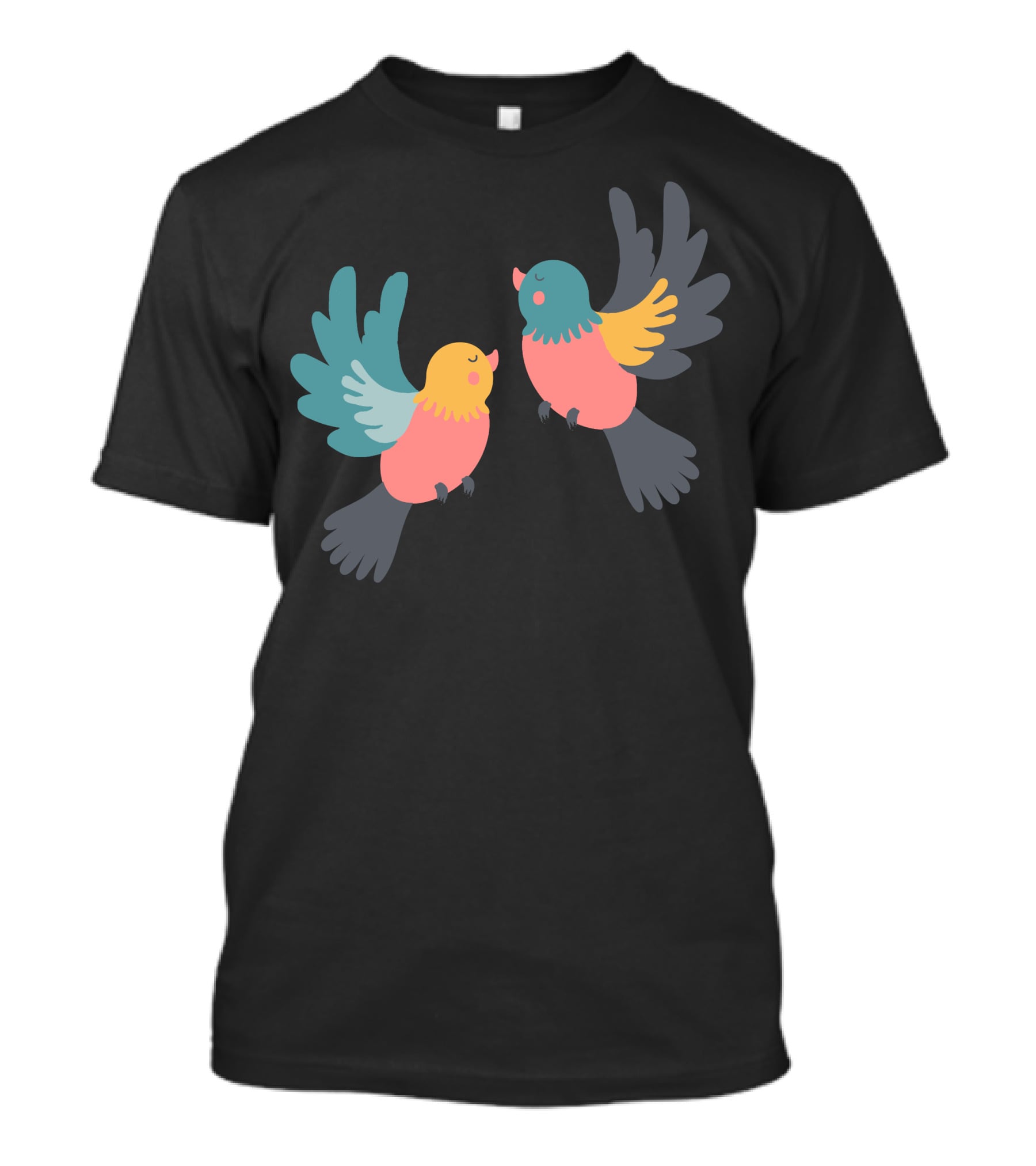 Pretty Birds Vibrant Colorful Avian Pair T-Shirt