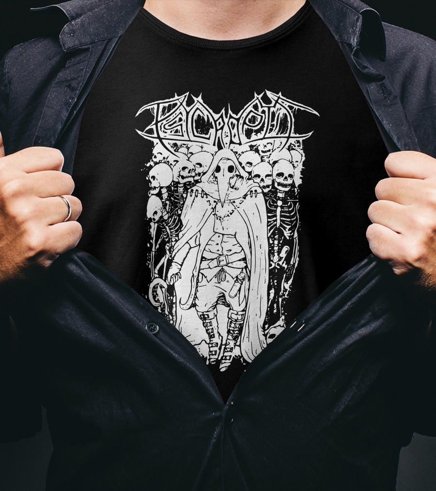 Psycroptic Plague Doctor With Skeleton Army T-Shirt
