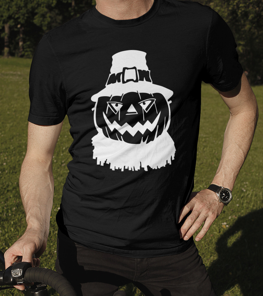 Pumpkin Face Scarecrow Hat T-Shirt