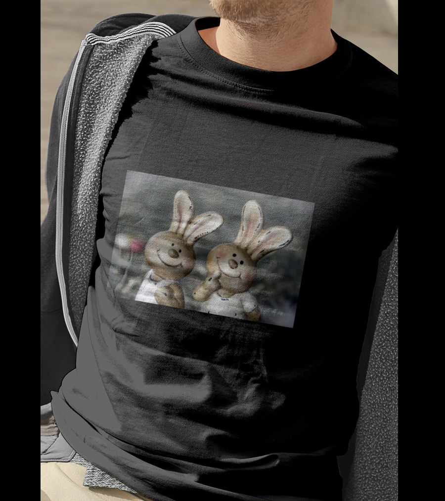 Rabbit Forever Smiling Bunny Figurines T-Shirt