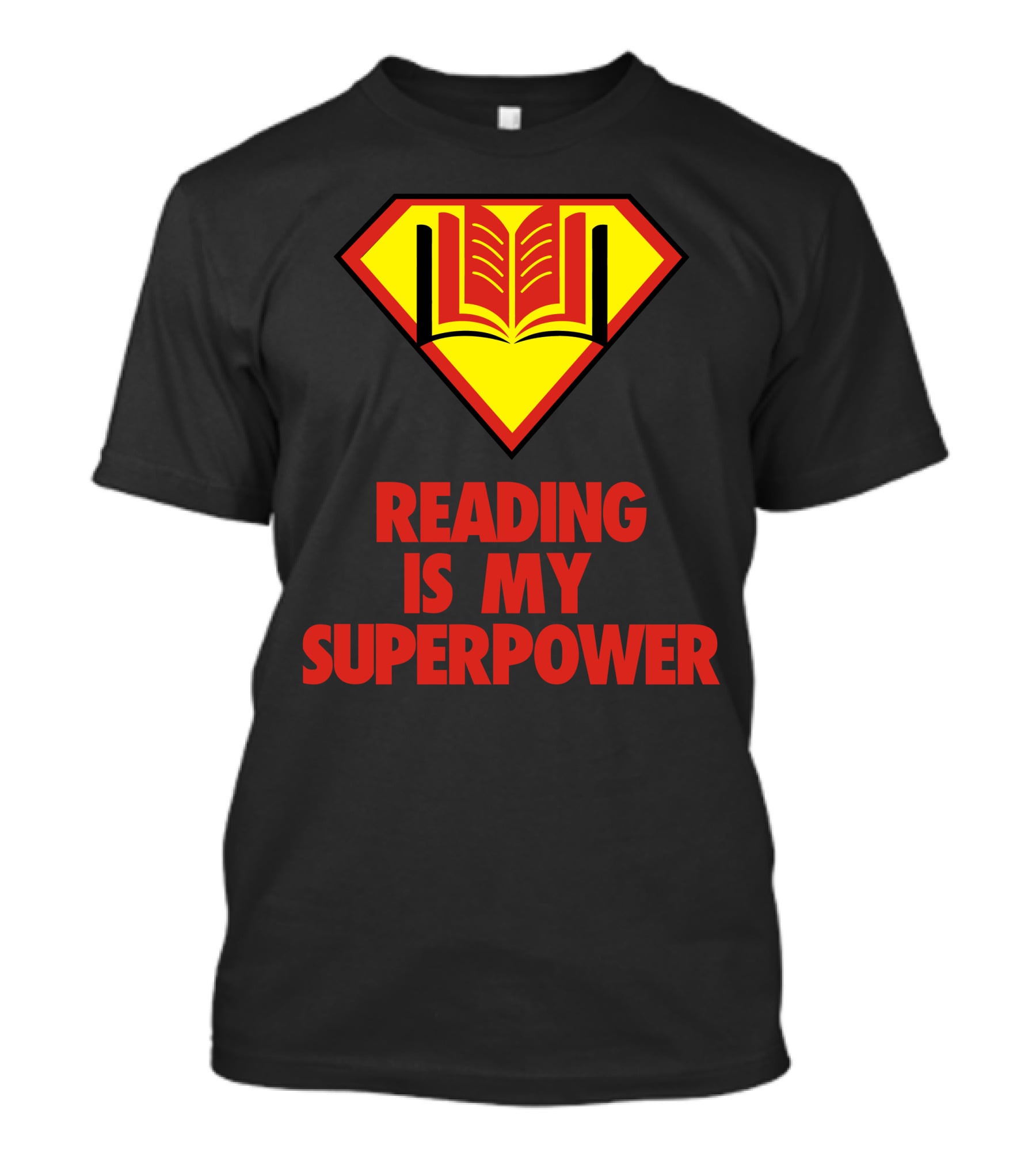 Reading Is My Superpower Book Emblem Hero T-Shirt