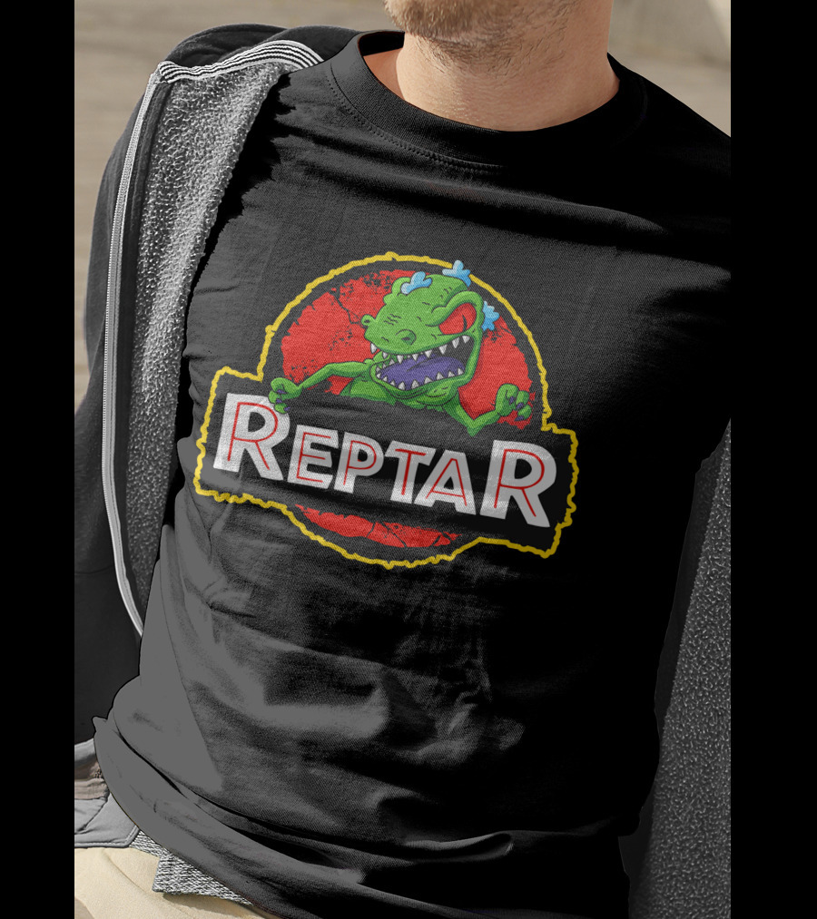 Reptar Dinosaur Red Circle Background Rugrats 90s Nickelodeon T-Shirt