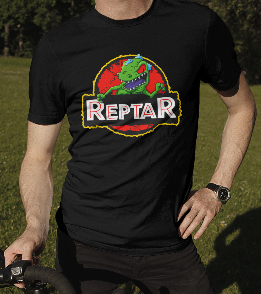 Reptar Dinosaur Red Circle Background Rugrats 90s Nickelodeon T-Shirt