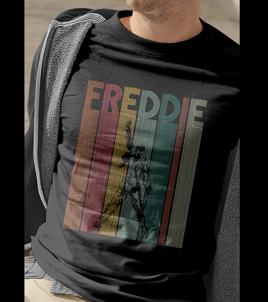 Retro Freddie Mercury Stripes Legend T-Shirt