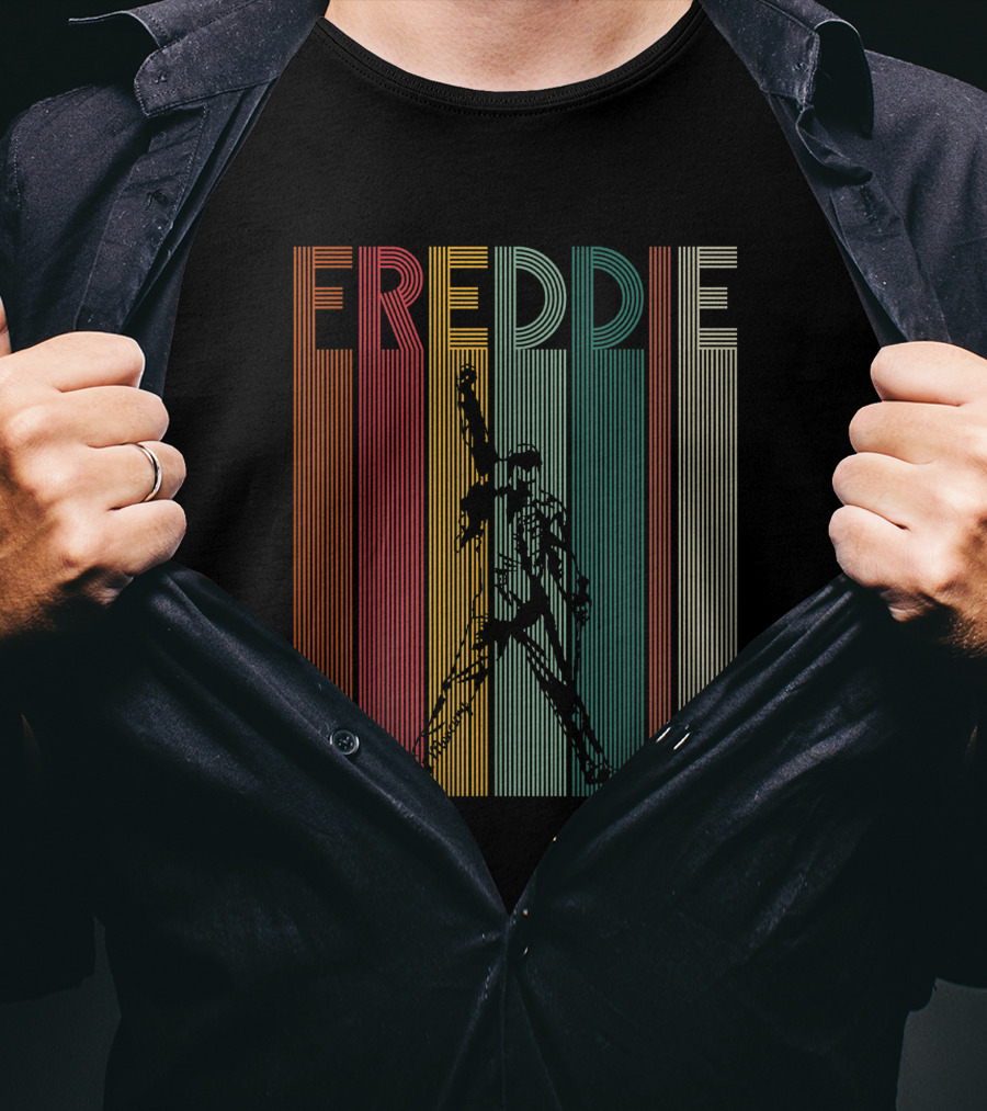 Retro Freddie Mercury Stripes Legend T-Shirt