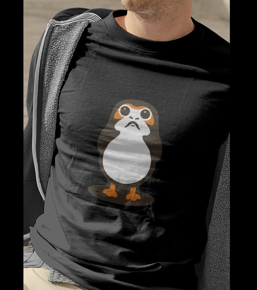 Retro Galactic Penguin Meets Porg T-Shirt