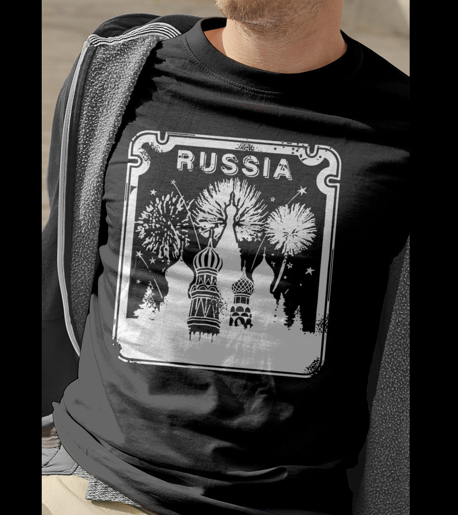 Russia Saint Basil's Cathedral Fireworks T-Shirt