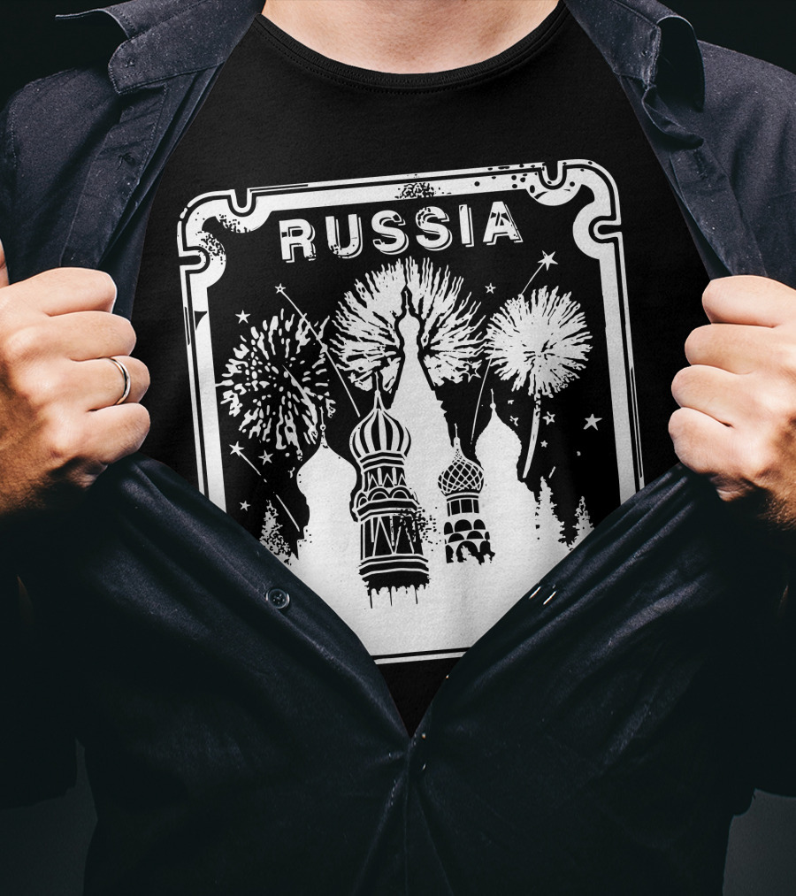 Russia Saint Basil's Cathedral Fireworks T-Shirt