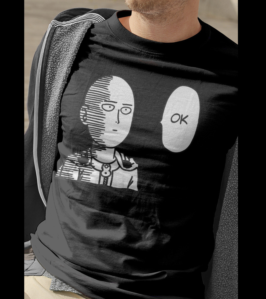 Saitama OK Manga Style Face Expression T-Shirt