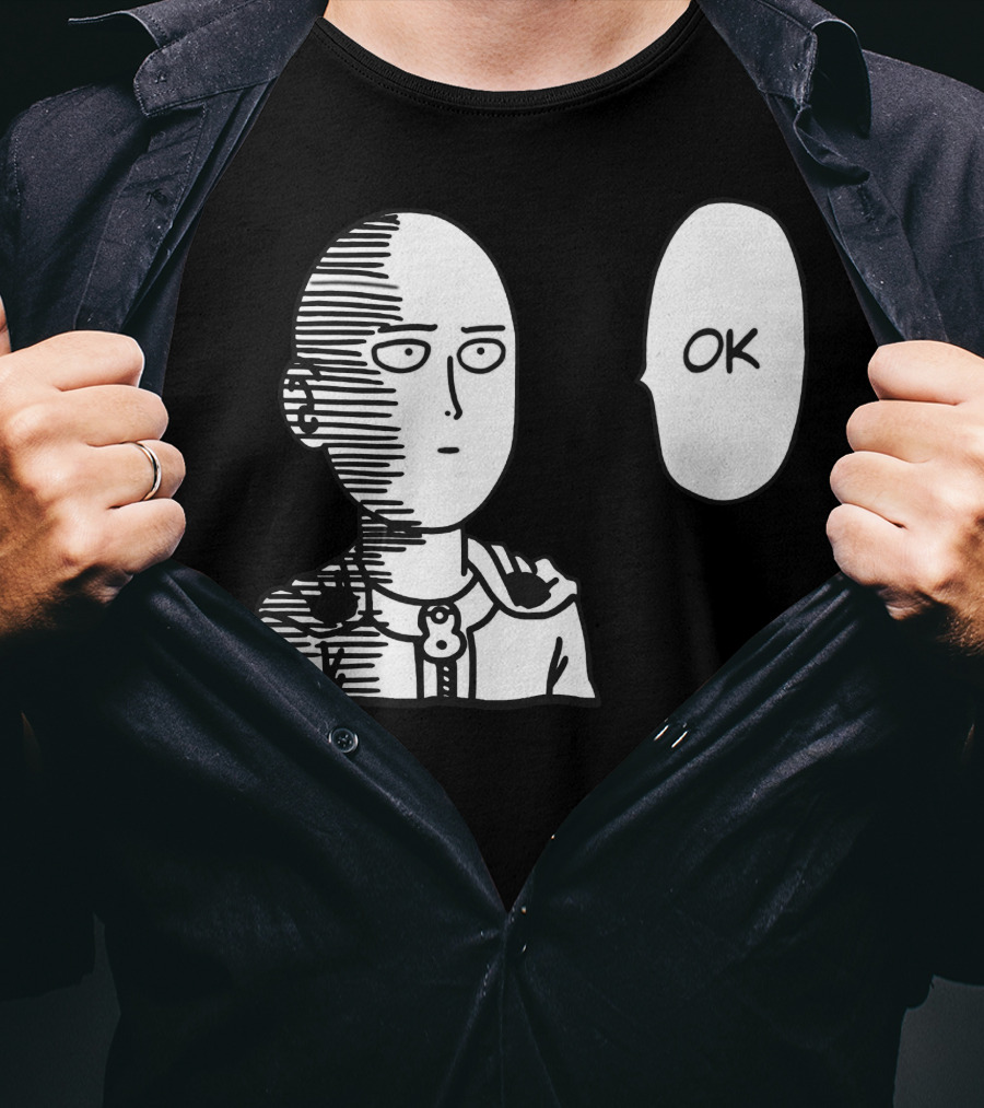 Saitama OK Manga Style Face Expression T-Shirt