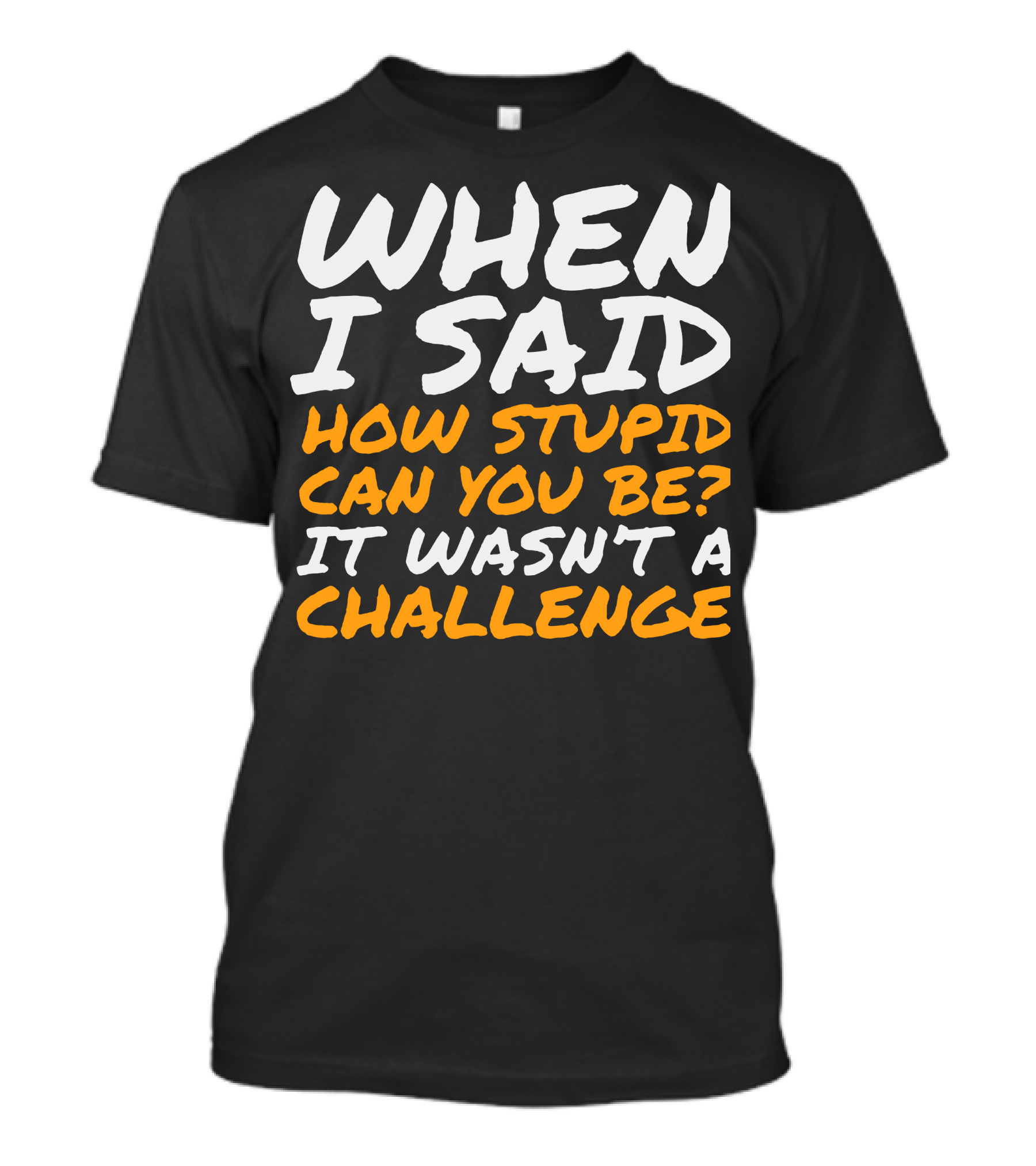 WHEN I SAID HOW STUPID CAN YOU BE IT WASN'T A CHALLENGE Sarcastic Quotes For Stupid People T-Shirt
