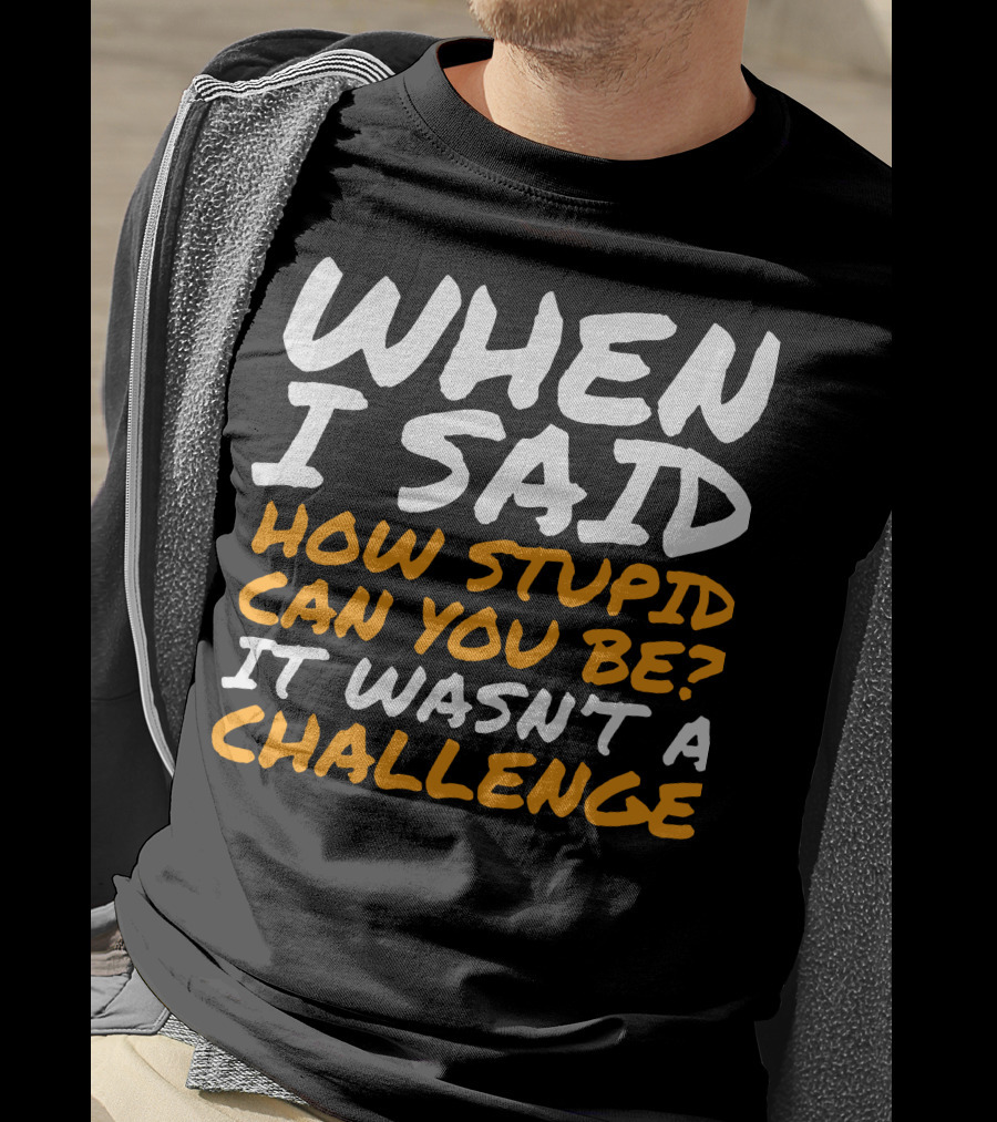 WHEN I SAID HOW STUPID CAN YOU BE IT WASN'T A CHALLENGE Sarcastic Quotes For Stupid People T-Shirt