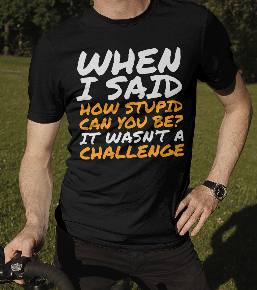 WHEN I SAID HOW STUPID CAN YOU BE IT WASN'T A CHALLENGE Sarcastic Quotes For Stupid People T-Shirt