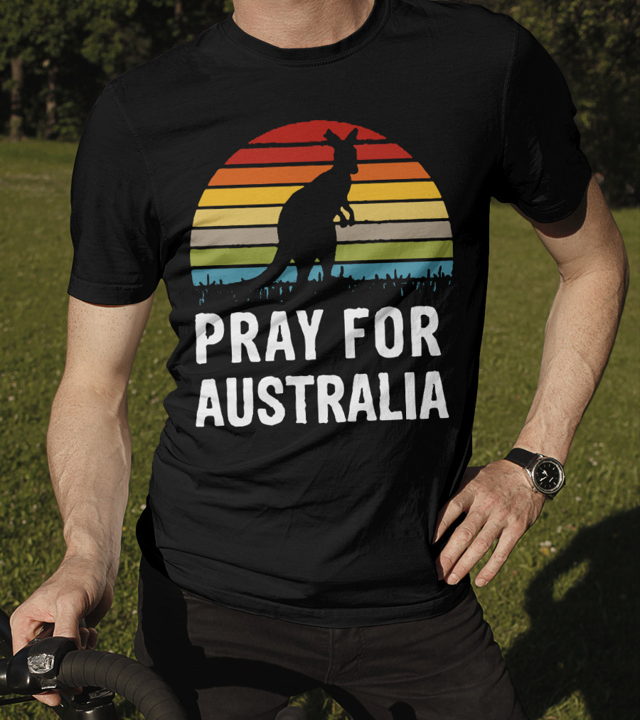 Pray For Australia Kangaroo Sunset T-Shirt