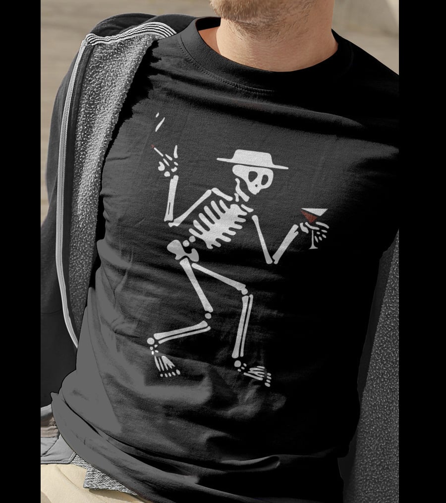 Social Distortion Skeleton Smoking Drinker T-Shirt
