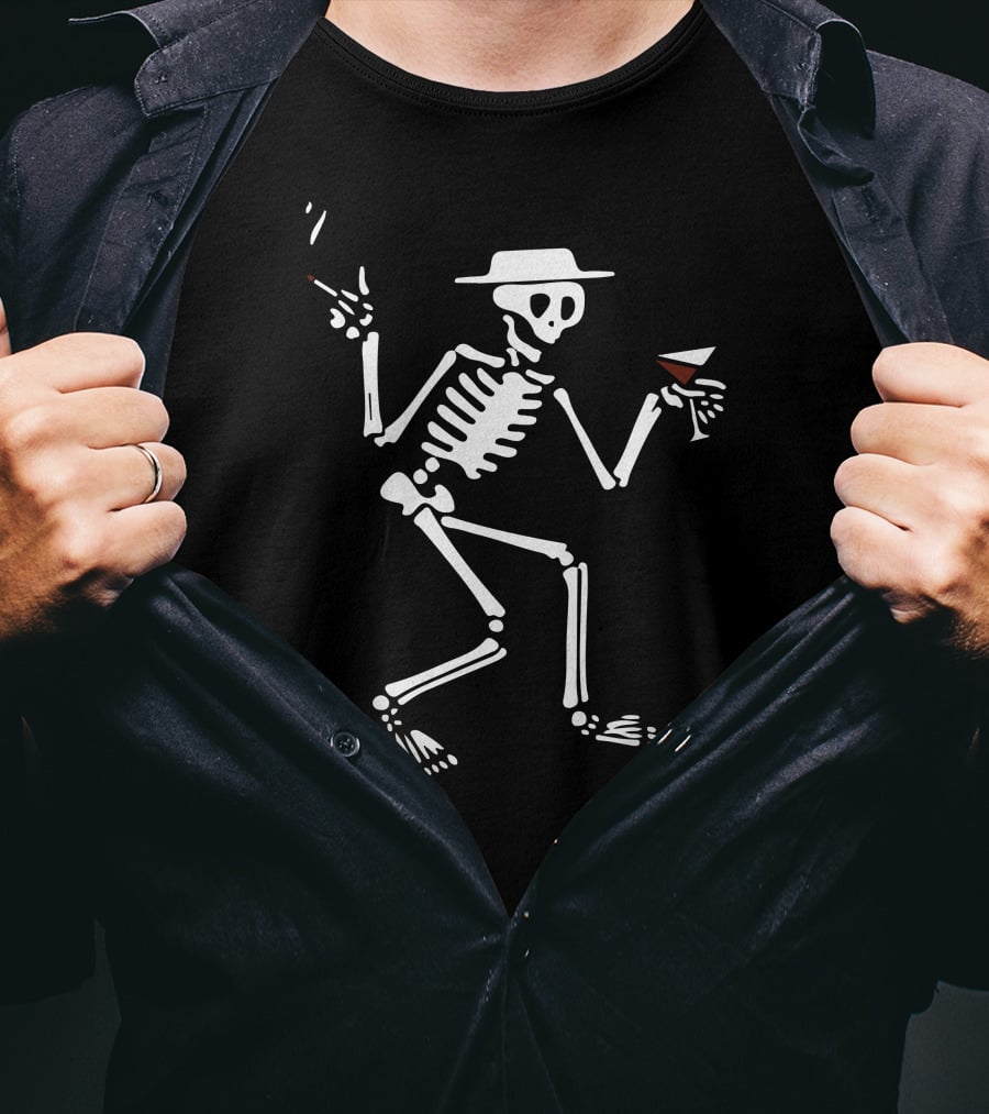 Social Distortion Skeleton Smoking Drinker T-Shirt