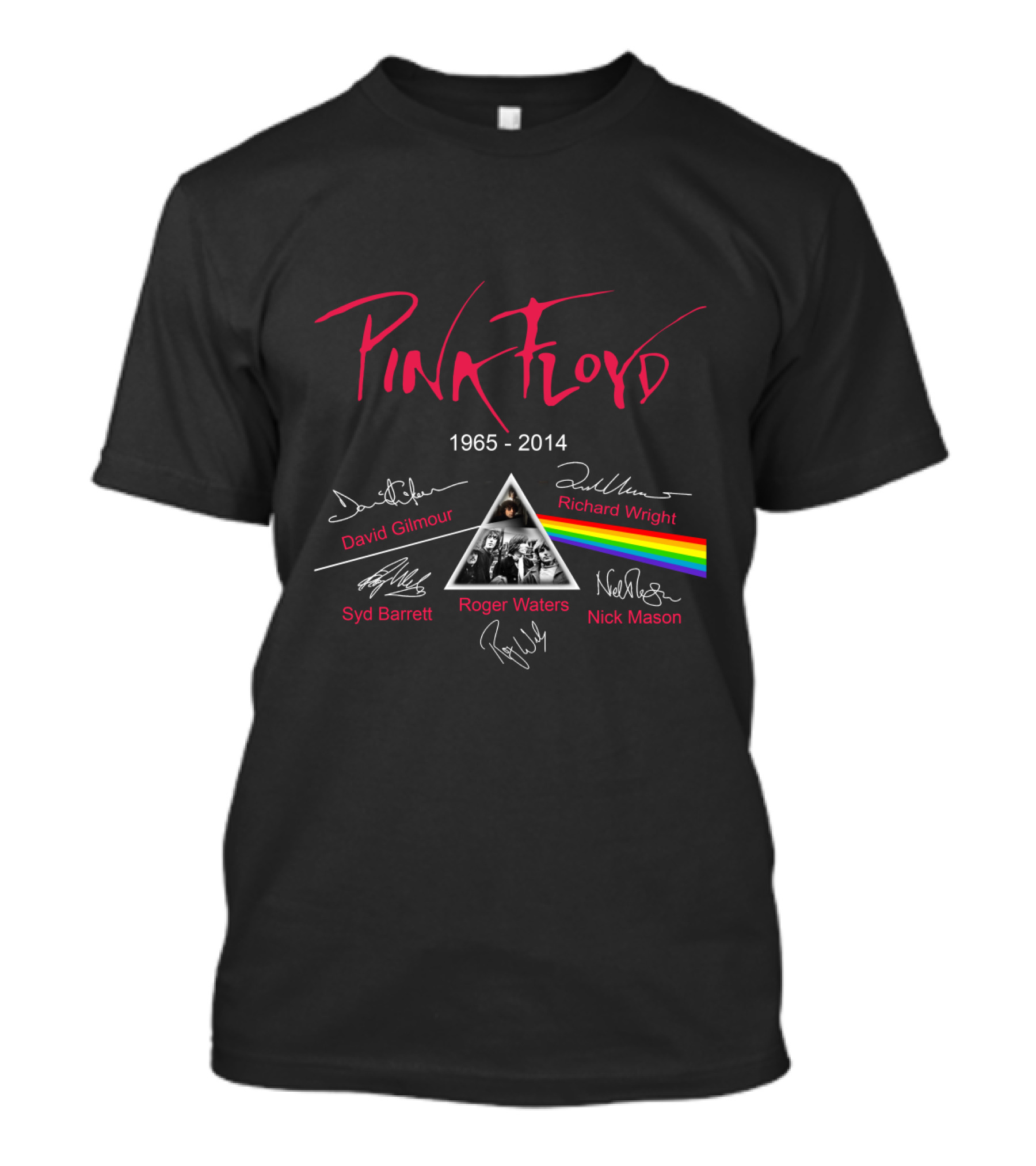 Pink Floyd Memories 1965-2014 Signatures And Dark Side Of The Moon Prism T-Shirt