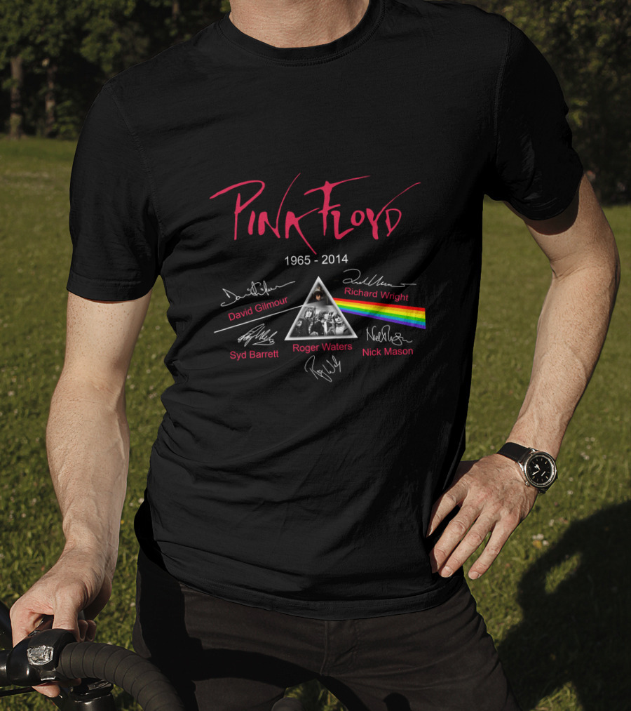 Pink Floyd Memories 1965-2014 Signatures And Dark Side Of The Moon Prism T-Shirt