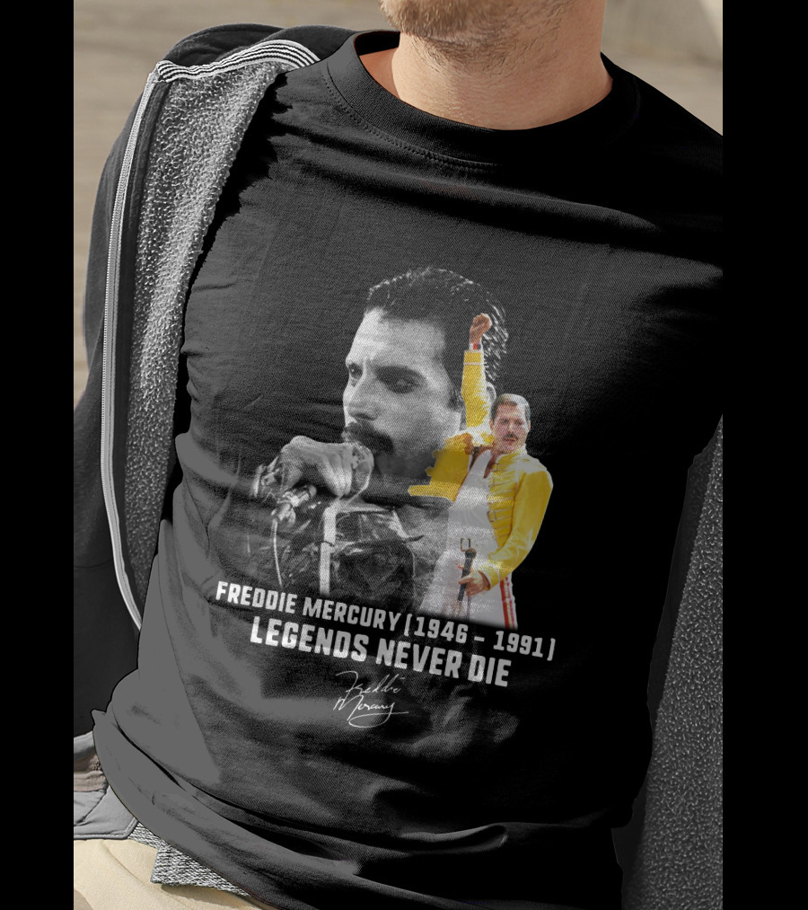 Freddie Mercury 1946-1991 Legends Never Die Signature T-Shirt