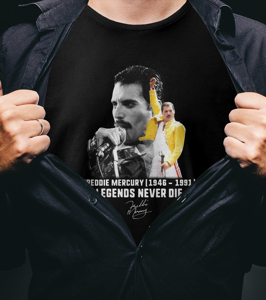 Freddie Mercury 1946-1991 Legends Never Die Signature T-Shirt