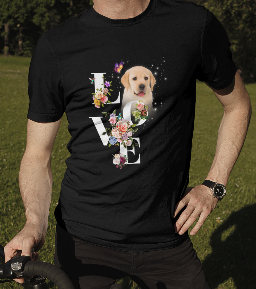 LOVE Labrador Flowers Butterfly Puppy Magic T-Shirt