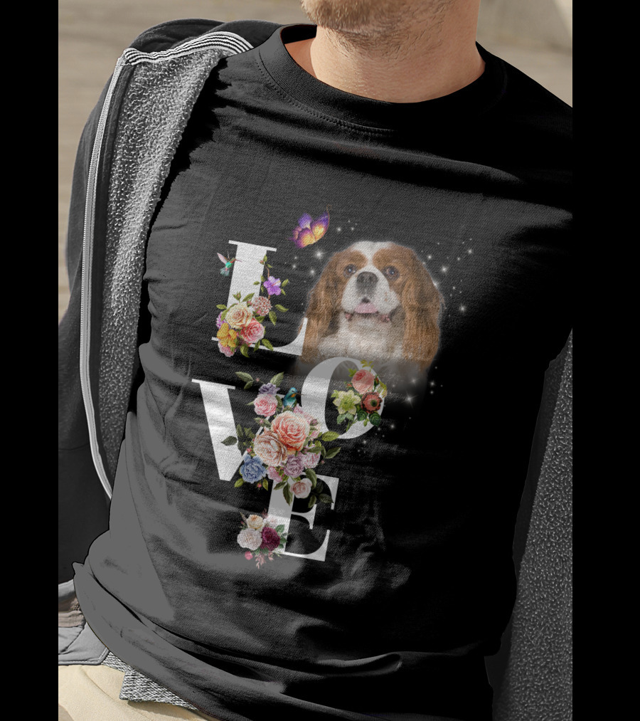LOVE Spaniel Floral Butterfly Magic T-Shirt