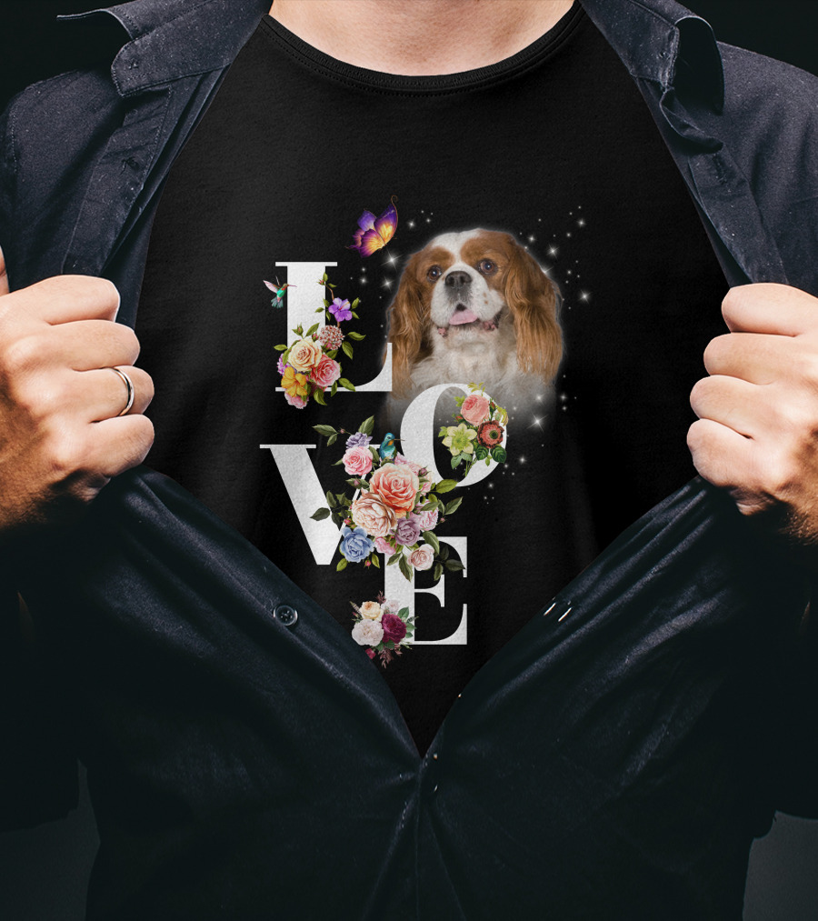 LOVE Spaniel Floral Butterfly Magic T-Shirt