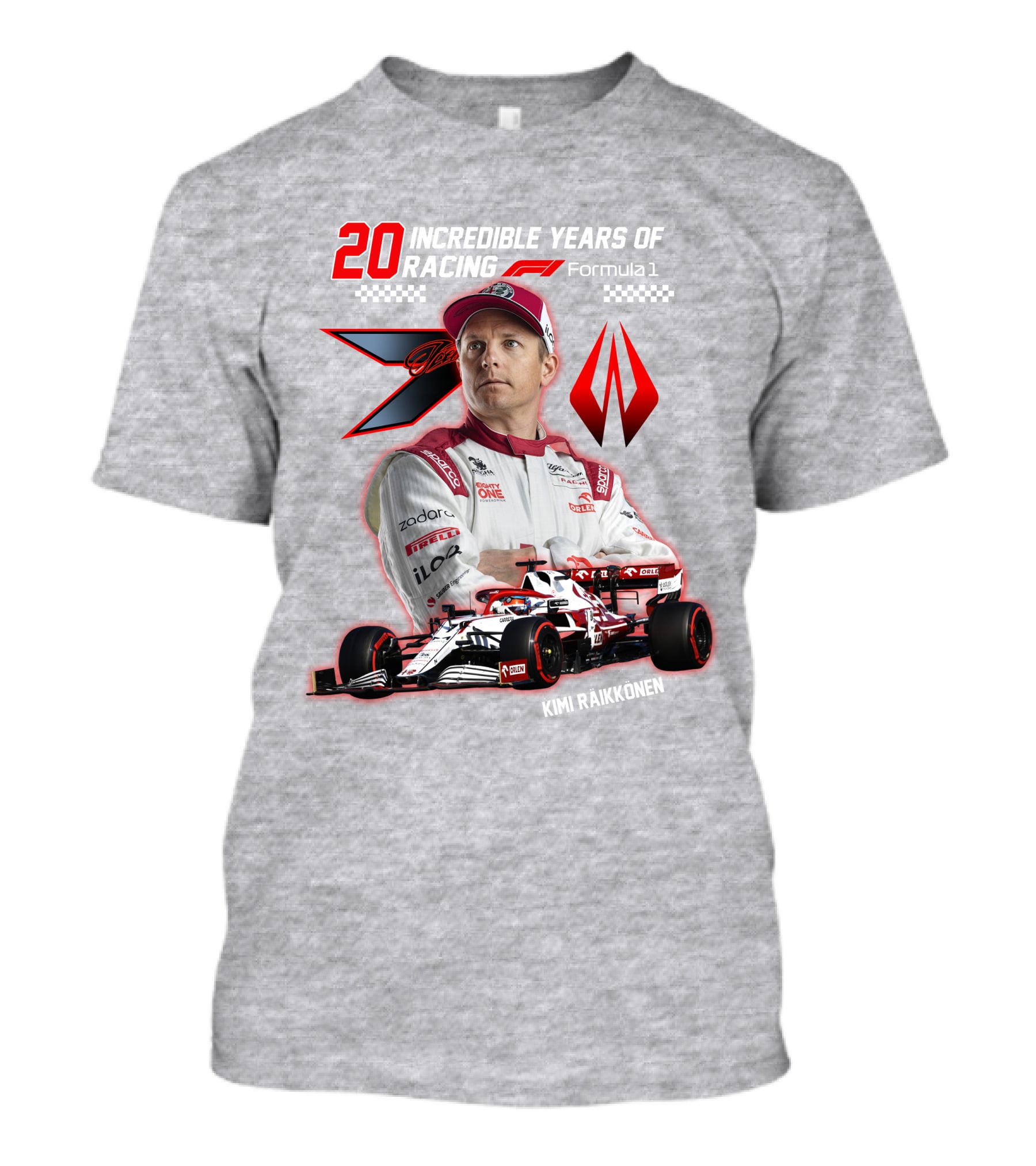 20 Incredible Years Of Racing Kimi Räikkönen Formula 1 T-Shirt