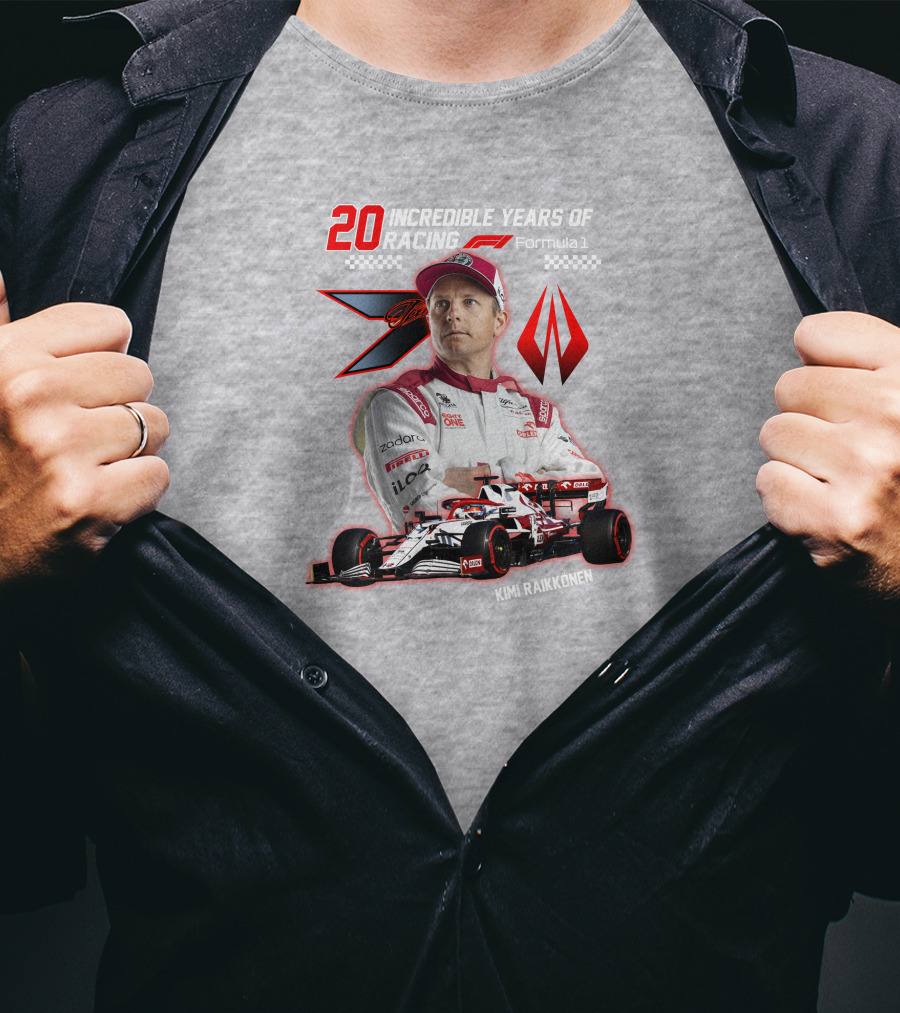 20 Incredible Years Of Racing Kimi Räikkönen Formula 1 T-Shirt
