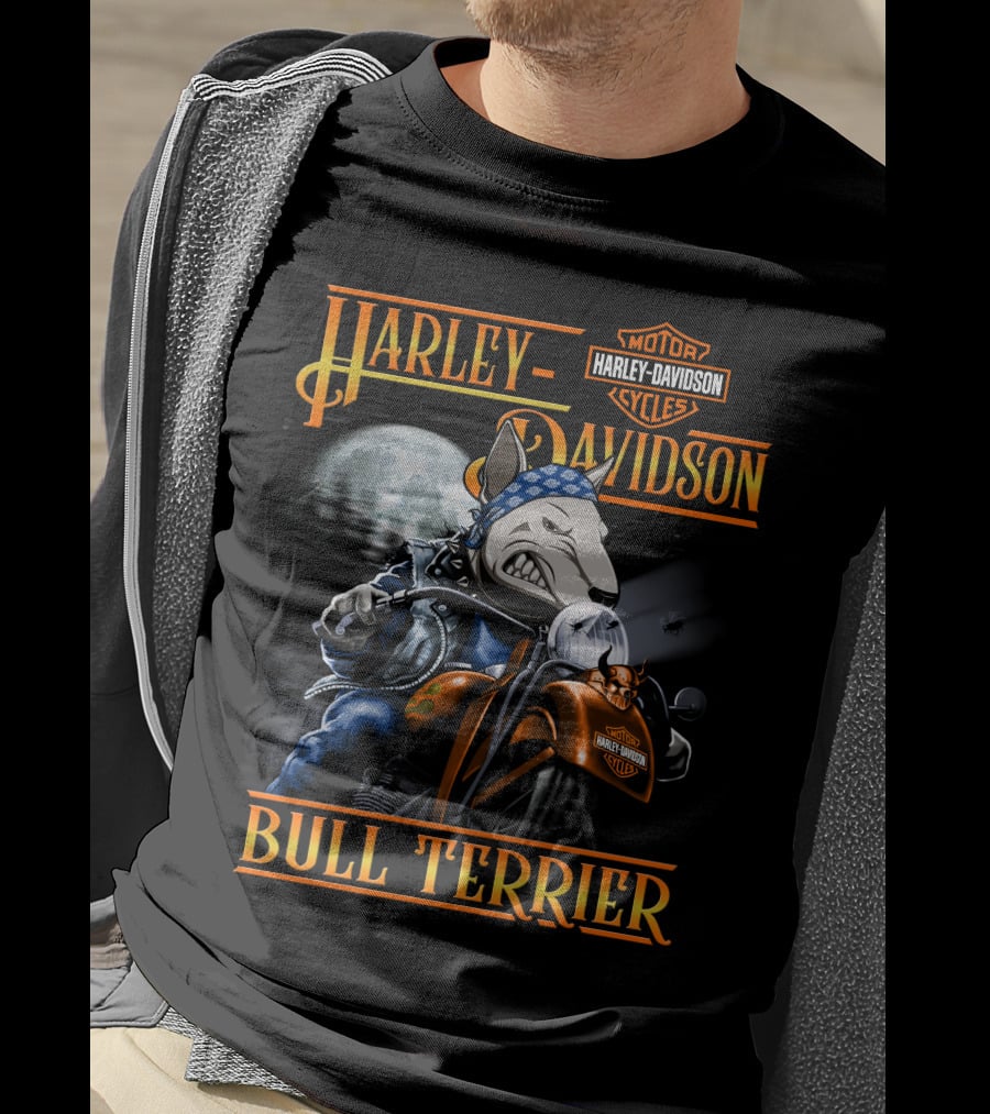 Harley Davidson Bull Terrier Motorcycles T-Shirt