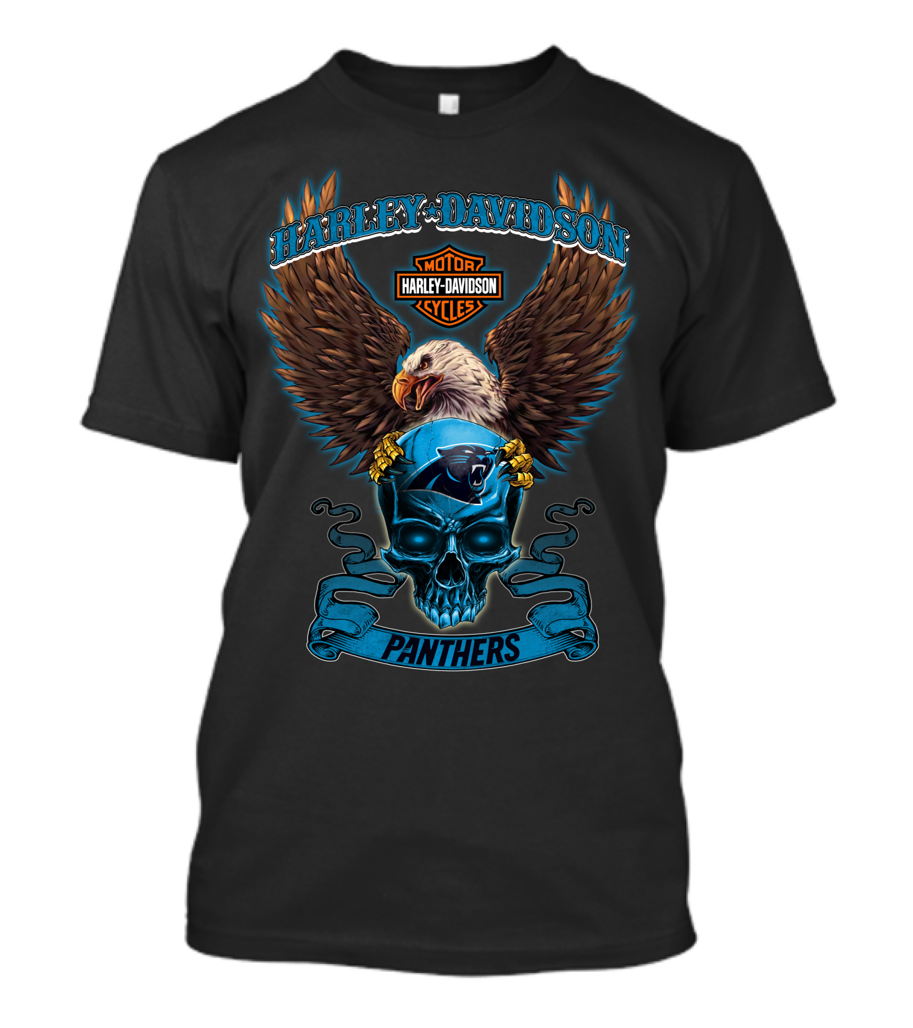 Harley Davidson Motor Cycles Panthers Carolina Nfl T-Shirt