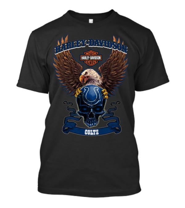 Harley Davidson Motor Cycles Eagle Indianapolis Colts T-Shirt