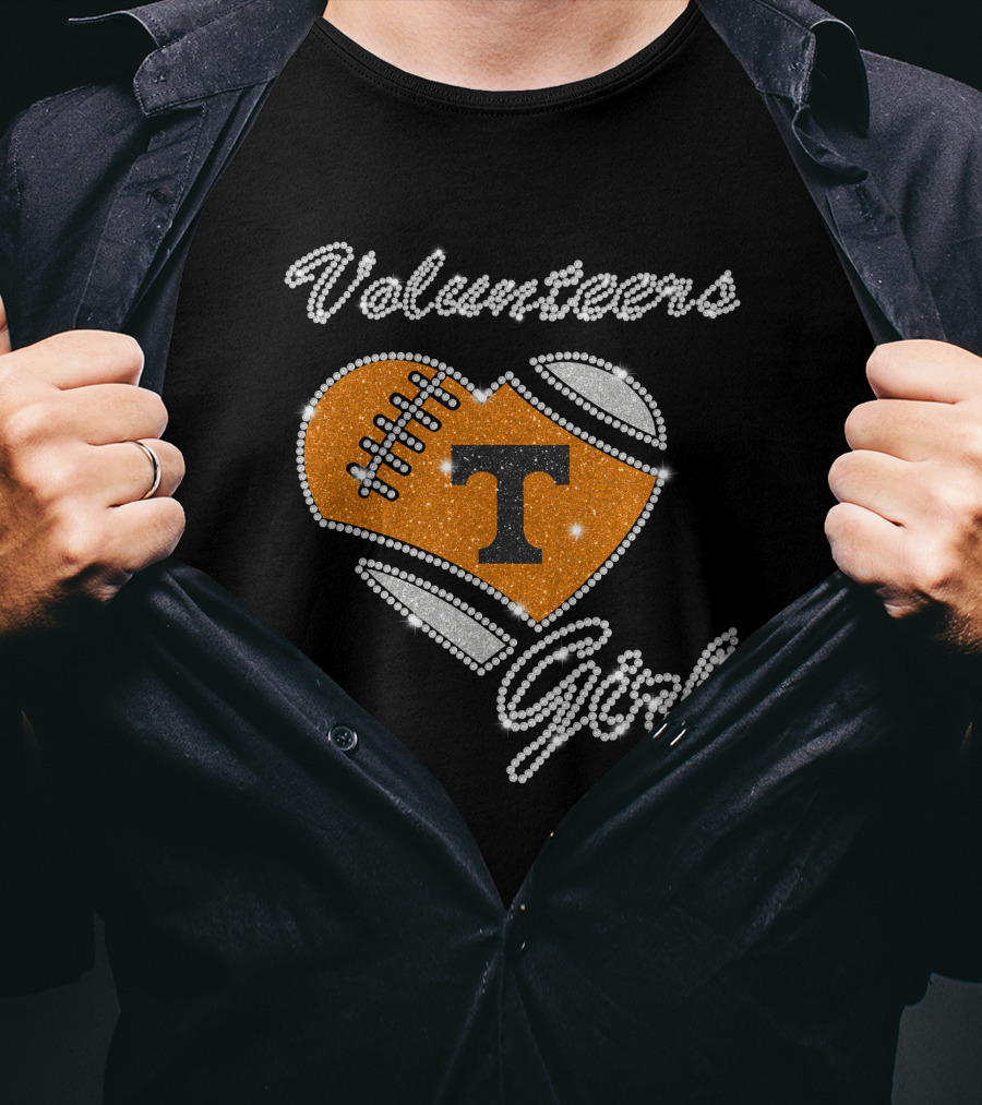 Volunteers Girl Heart Football T Tennessee Volunteers T-Shirt