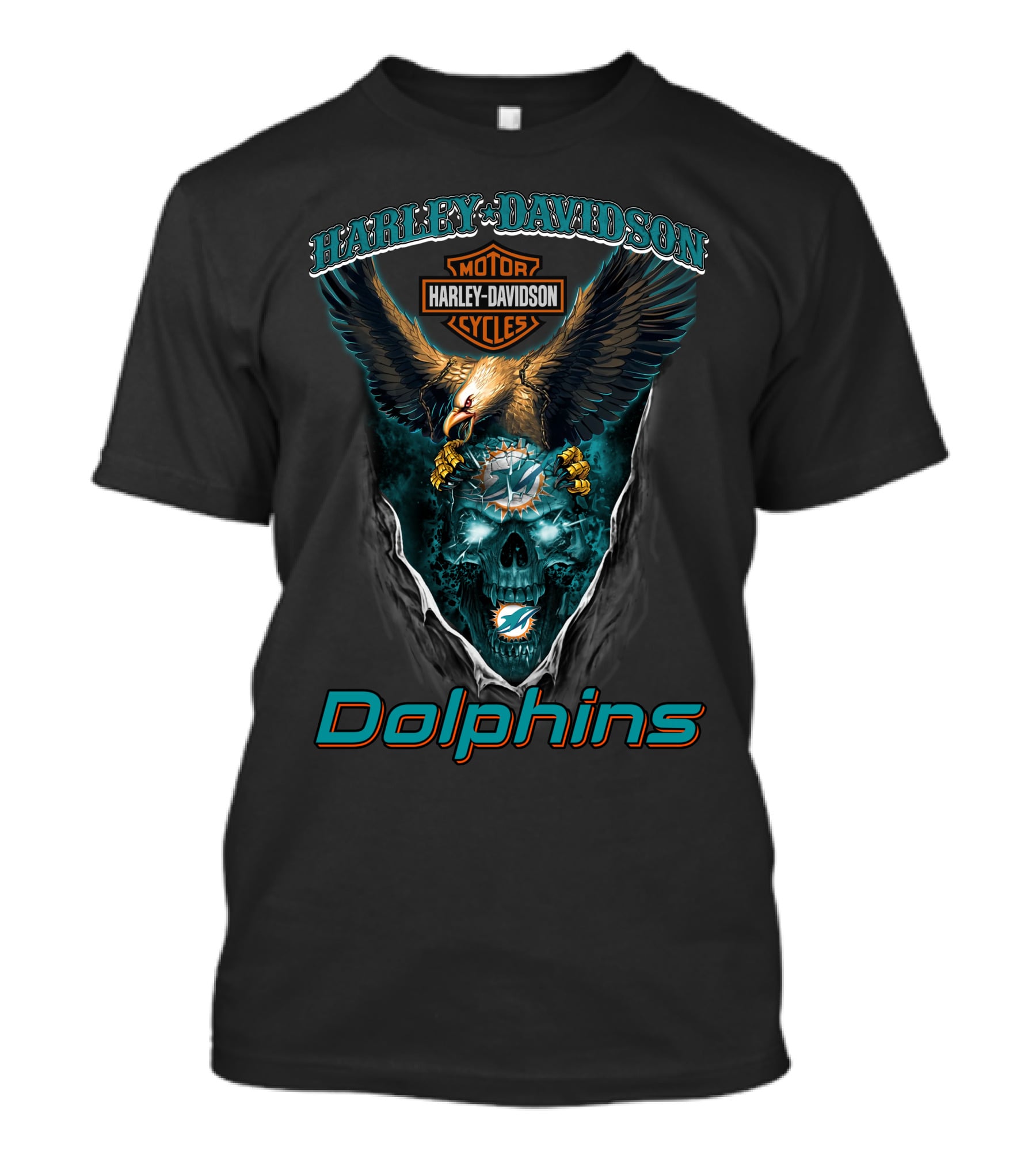 Harley Davidson Motor Cycles Dolphins Miami Hd29Nfl T-Shirt