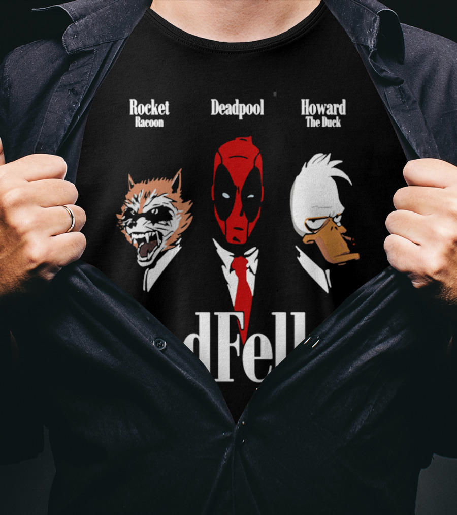 Badfellas Rocket Raccoon Deadpool Howard The Duck T-Shirt