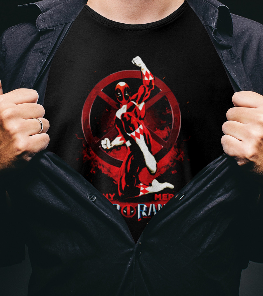 Mouthy Mercin' Power Of Rangers Crossover With Deadpool T-Shirt