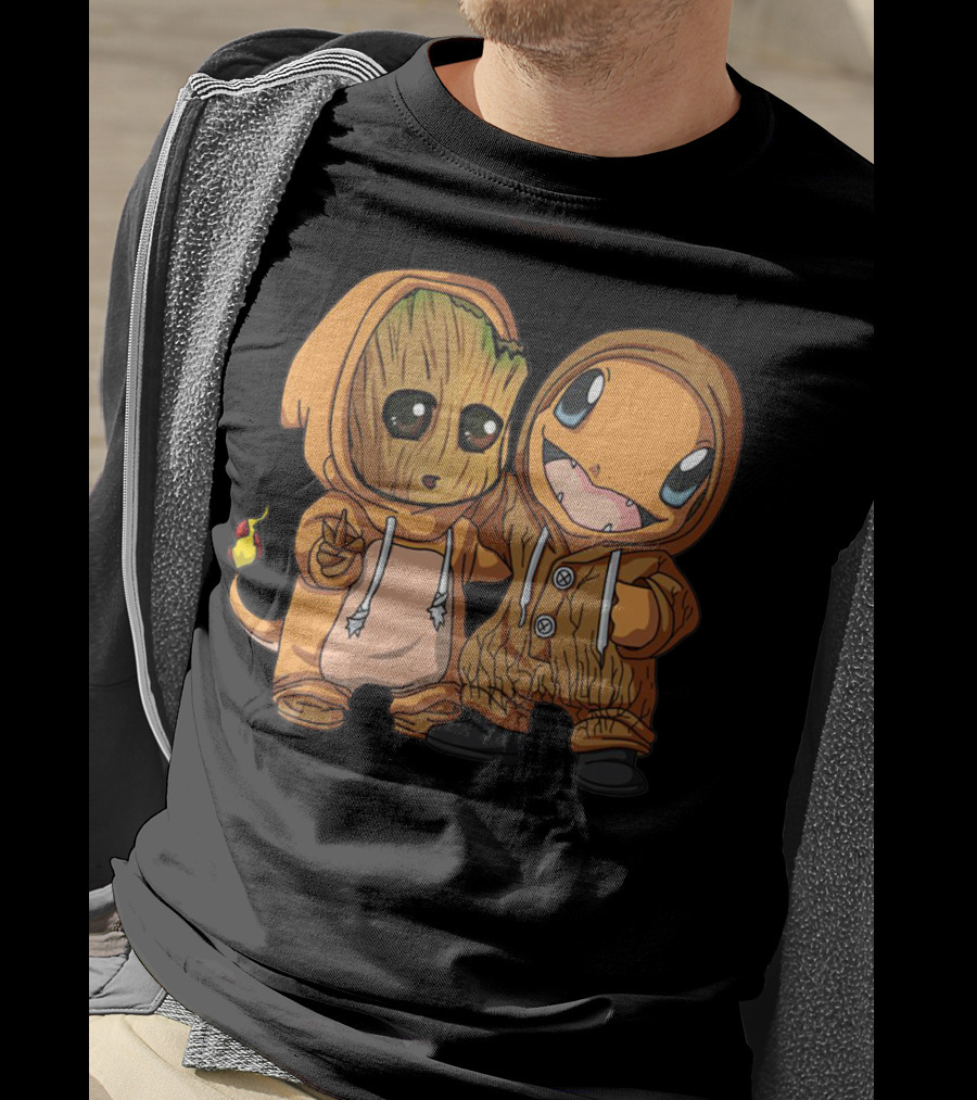 Groot And Charmander Crossover Hoodie Mashup T-Shirt