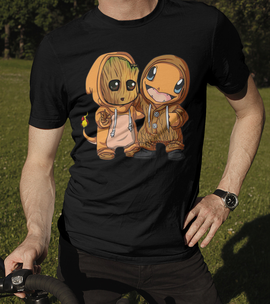 Groot And Charmander Crossover Hoodie Mashup T-Shirt