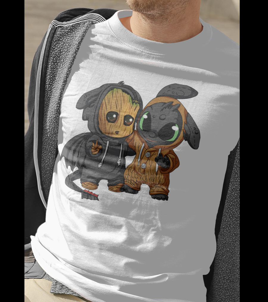 Groot And Toothless Crossover Hoodie Characters T-Shirt