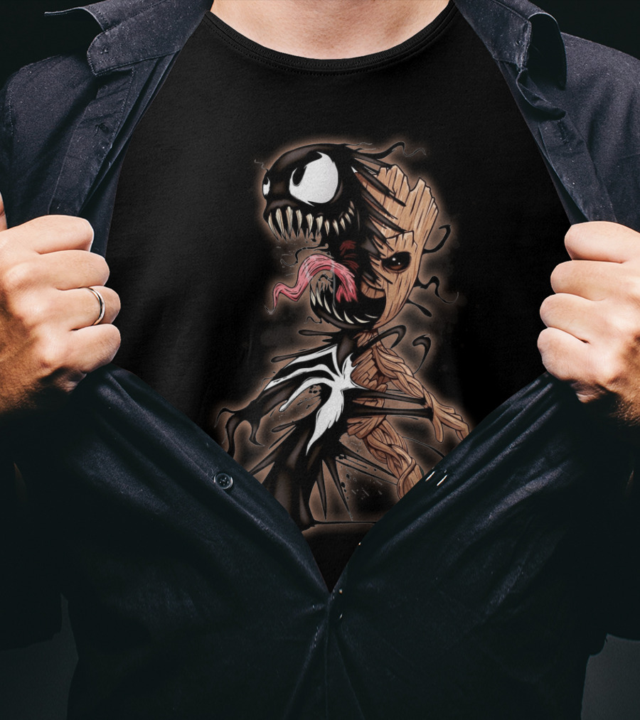 Groot Venom Mashup Symbiotic Fusion Character T-Shirt