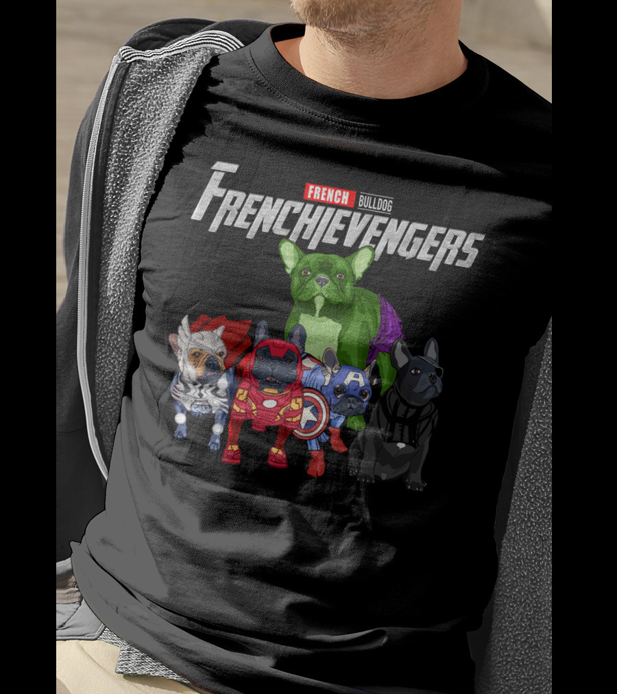 French Bulldog Marvel Avengers Endgame Parody Frenchievengers T-Shirt