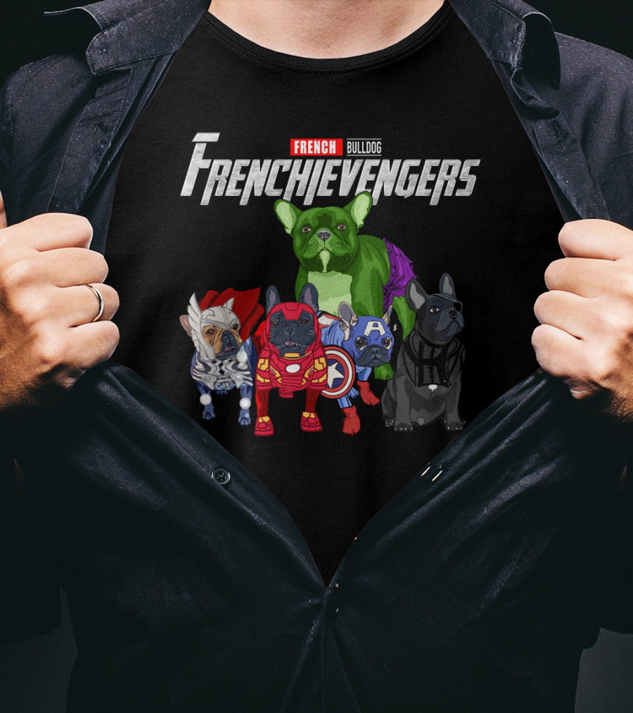 French Bulldog Marvel Avengers Endgame Parody Frenchievengers T-Shirt