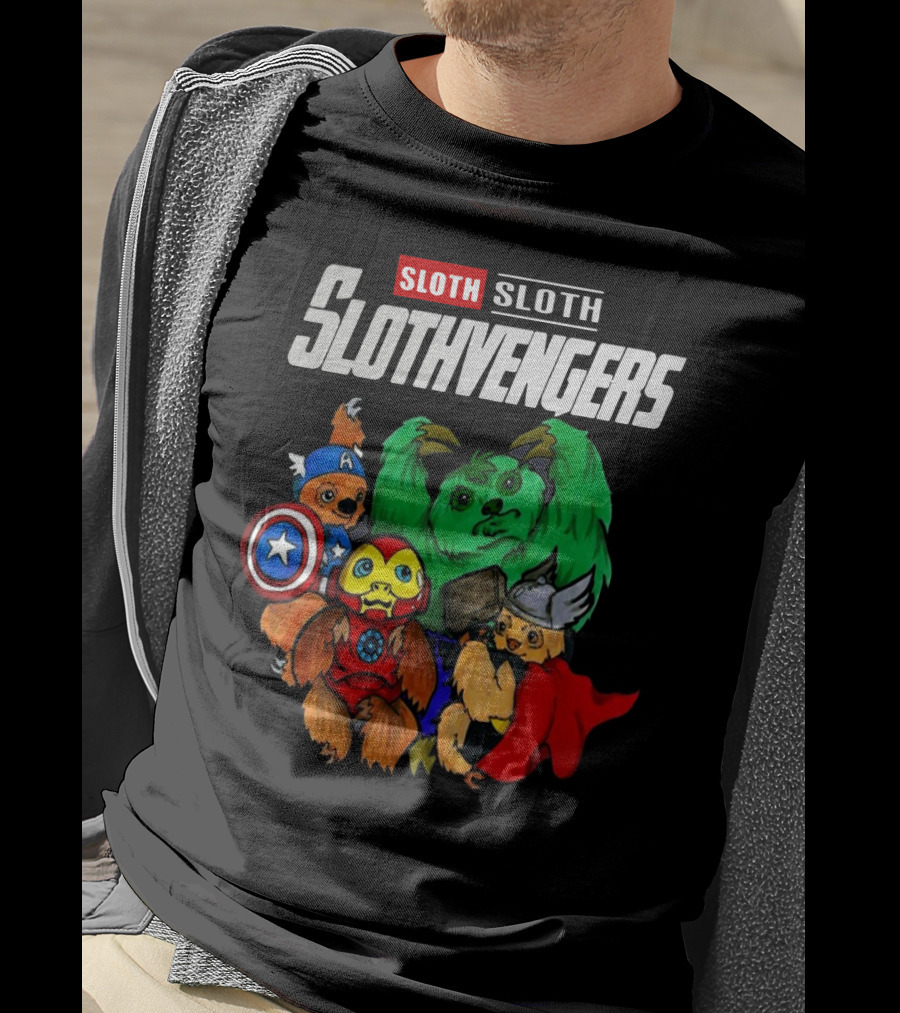 Slothvengers Avengers Endgame Parody Featuring Sloth Superheroes In Iconic Costumes T-Shirt