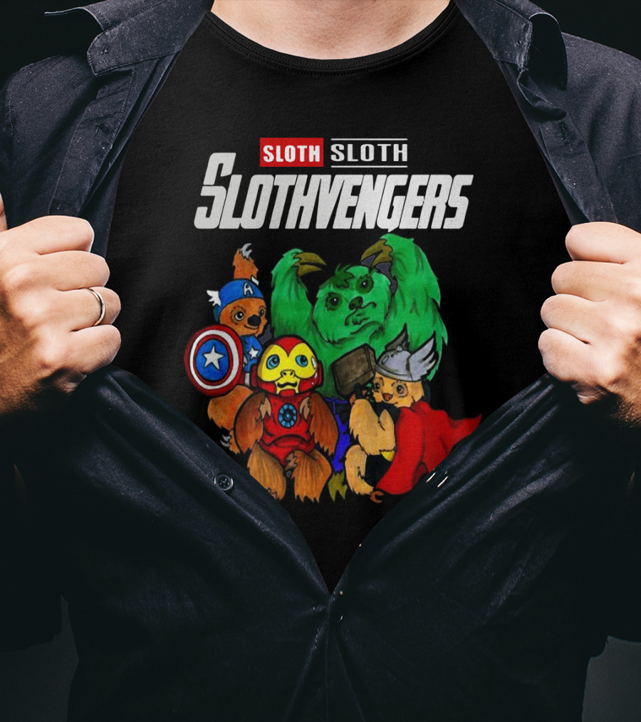 Slothvengers Avengers Endgame Parody Featuring Sloth Superheroes In Iconic Costumes T-Shirt