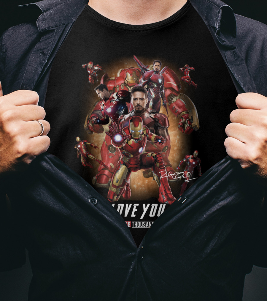 Avengers Endgame Iron Man I Love You Three Thousand Robert Downey Jr T-Shirt